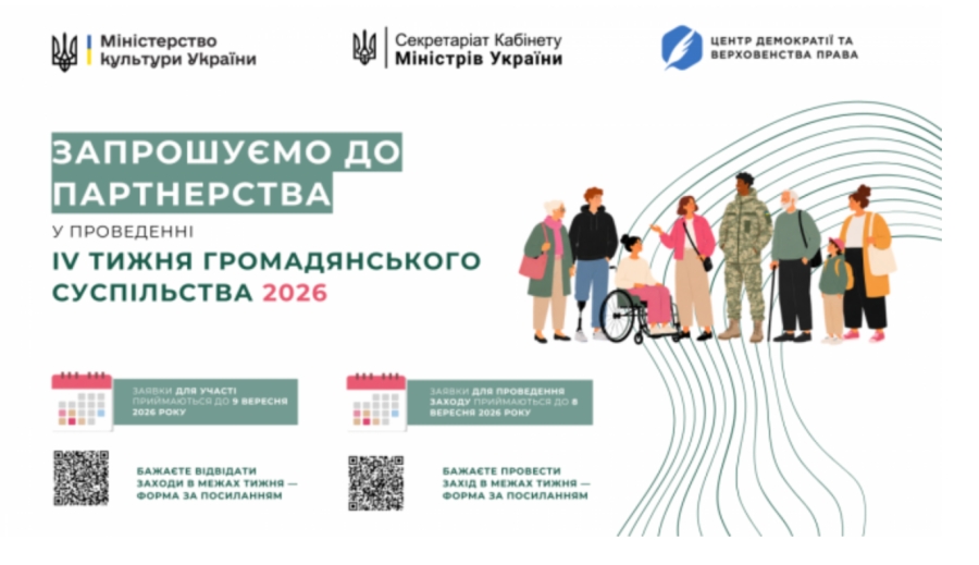 Міністерство культури України повідомляє про початок підготовки до ІV Тижня громадянського суспільства